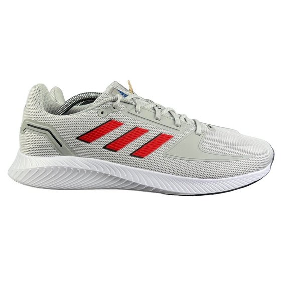 Adidas Runfalcon 2.0 Grey Two Vivid Red Core Black Shoes GV9553 Men's Sz 11 - 13 - Picture 1 of 9